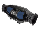 Front view of aFe Black Series Carbon Fiber Cold Air Intake for '20-'23 C8 Corvette with pro 5R air filters offered by Upstate Speed.
