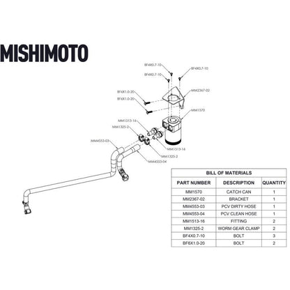 Mishimoto Baffled Oil Catch Can Kit for '20-'25 C8 Corvette (MMBCC-C8-20P)