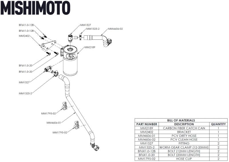 Mishimoto Carbon Fiber Baffled Oil Catch Can Kit for '20-'25 C8 Corvette (MMBCC-C8-20PCF)
