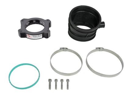 aFe Silver Bullet Throttle Body Spacer plus hardware for aFe Track and Black Series Carbon Fiber Cold Air Intake Kits for '20-'23 C8 Corvette offered by Upstate Speed.